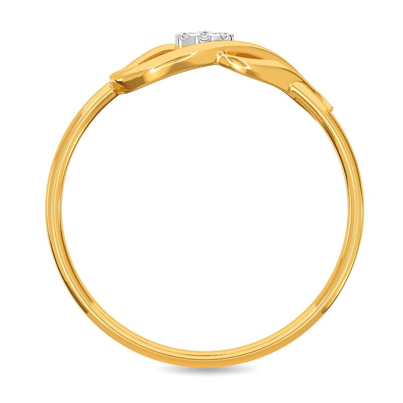 Kisna 14K Yellow Si Diamond Gold Rings For Women | Enhanced Curve