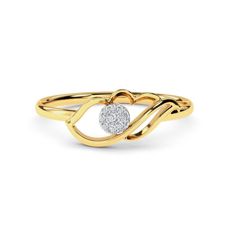 Kisna 14K Yellow Si Diamond Gold Rings For Women | Enhanced Curve