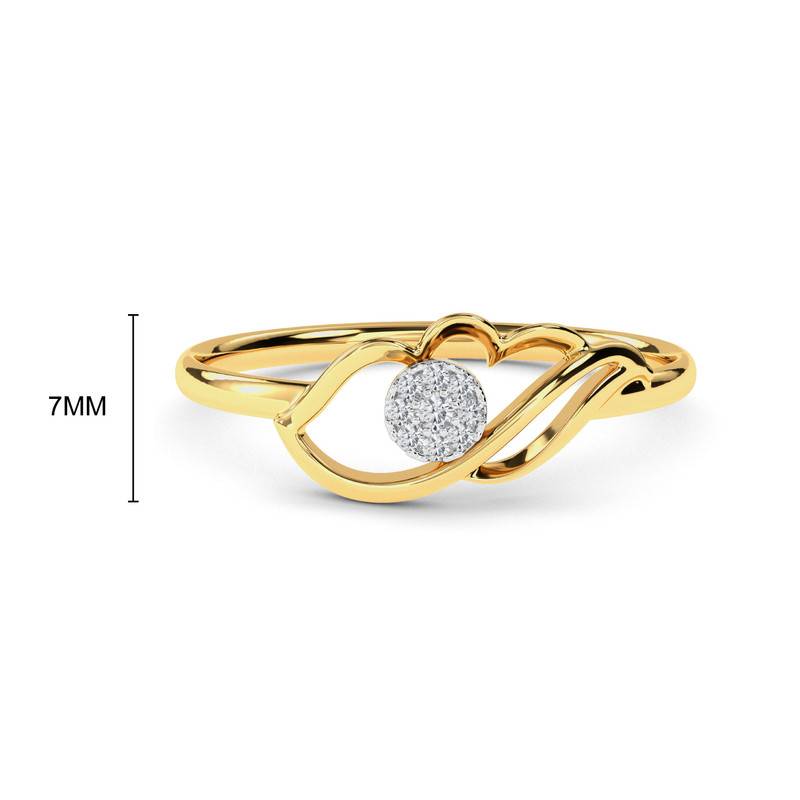Kisna 14K Yellow Si Diamond Gold Rings For Women | Enhanced Curve