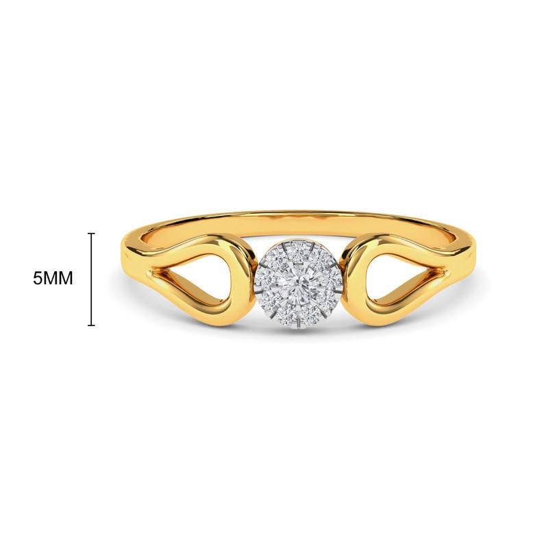Kisna 14K Yellow Si Diamond Gold Rings For Women | Perfect Simple