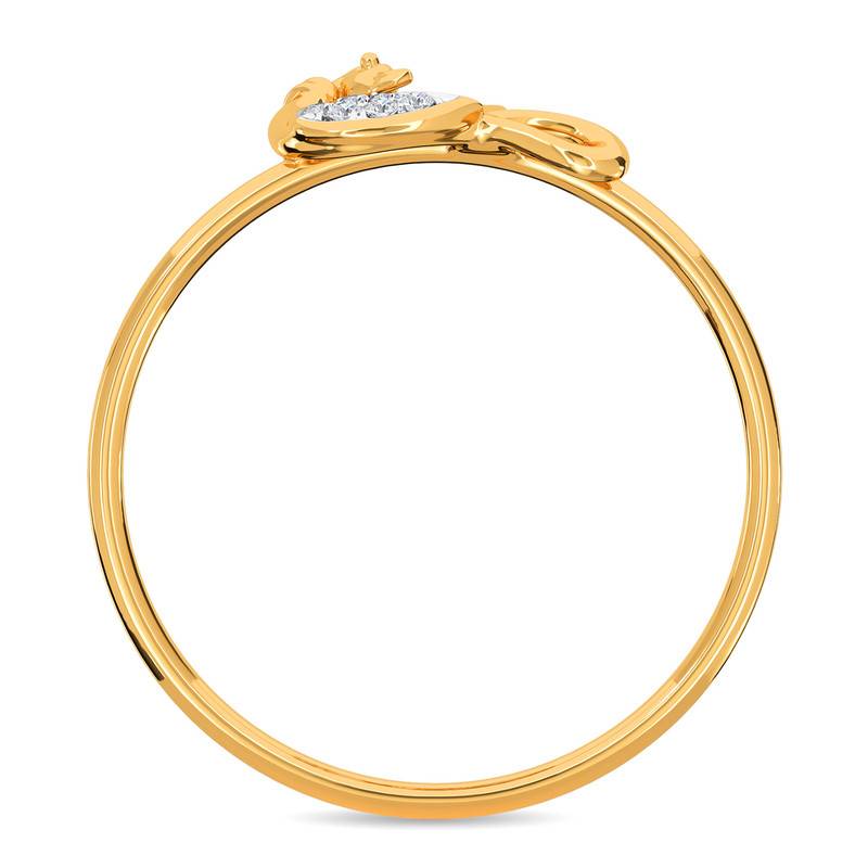 Kisna 14K Yellow Si Diamond Gold Rings For Women | Peacock Feather