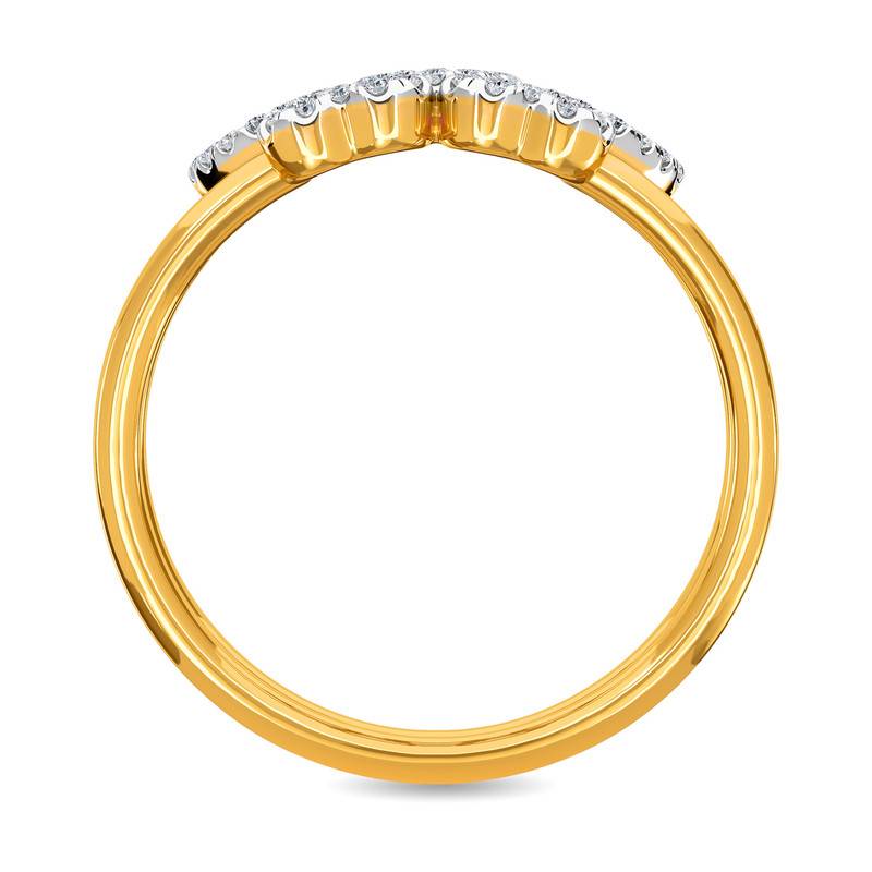 Kisna 14K Yellow Si Diamond Gold Rings For Women | Two Layered Heart