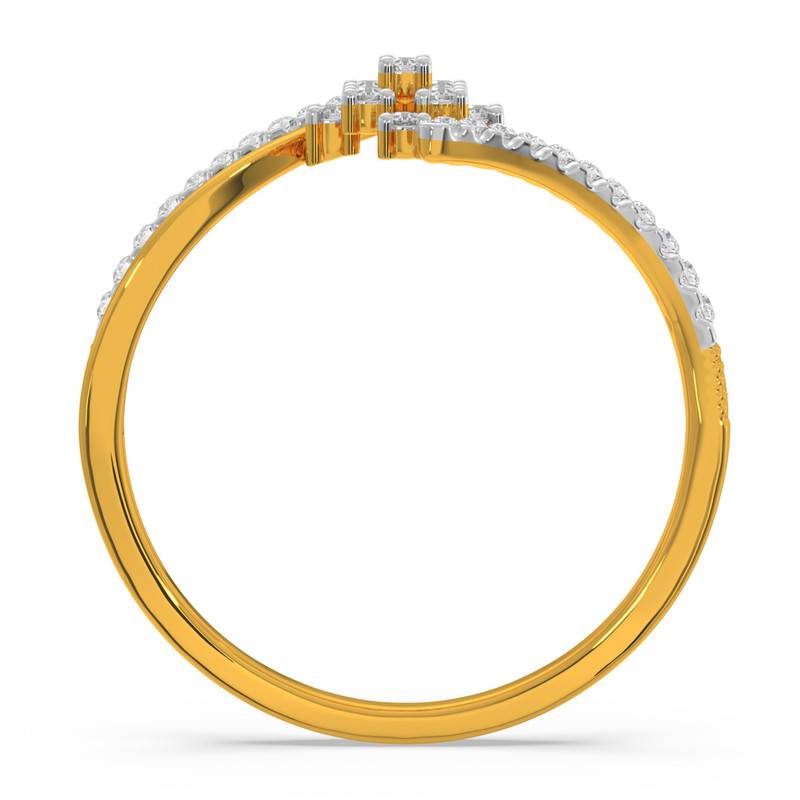 Kisna 14K Yellow Si Diamond Gold Rings For Women | Ninth Glory