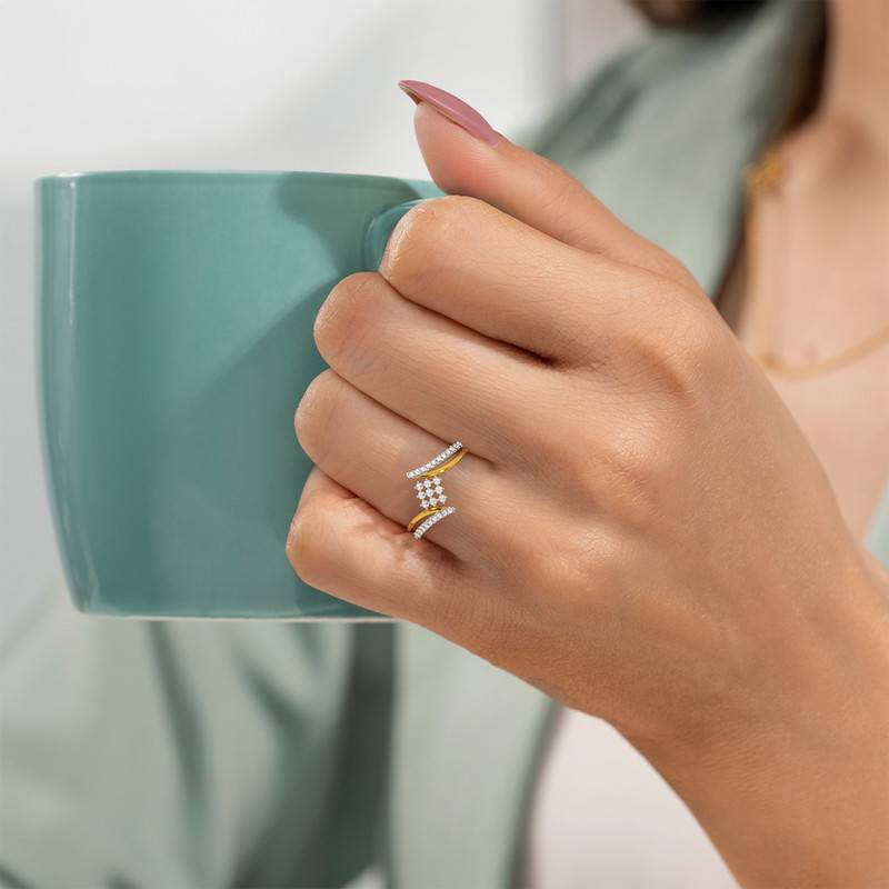 Kisna 14K Yellow Si Diamond Gold Rings For Women | Ninth Glory