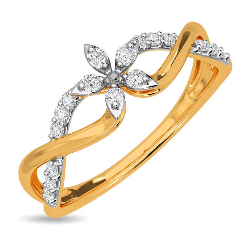 Kisna 14K Yellow Si Diamond Gold Rings For Women | Bella