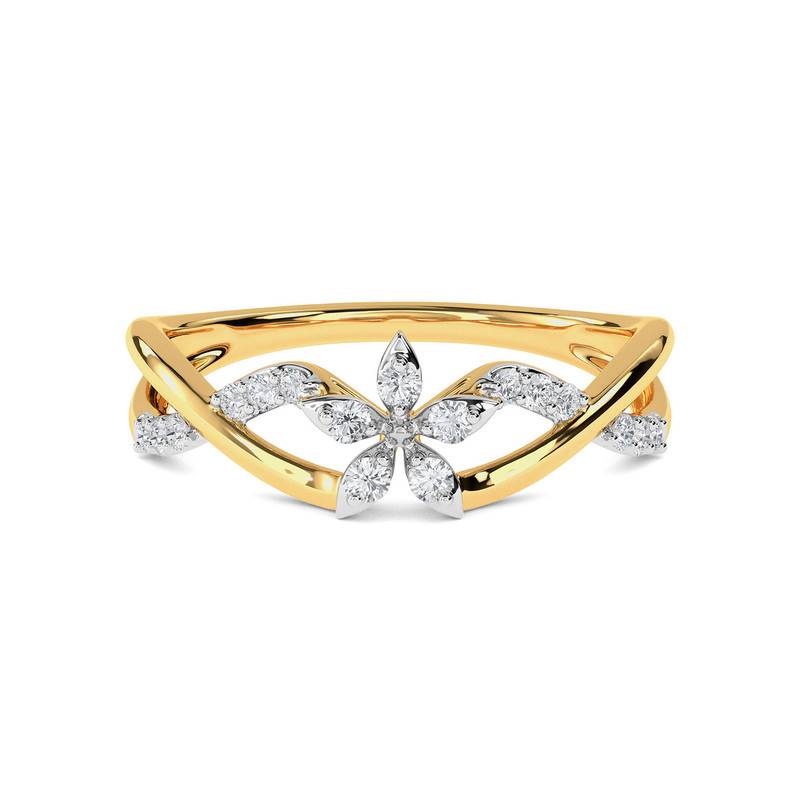 Kisna 14K Yellow Si Diamond Gold Rings For Women | Bella