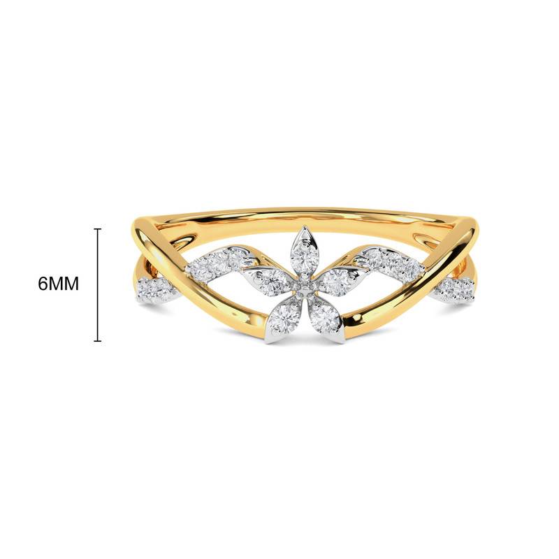 Kisna 14K Yellow Si Diamond Gold Rings For Women | Bella