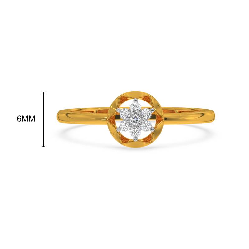 Kisna 14K Yellow Si Diamond Gold Rings For Women | Floret Cluster