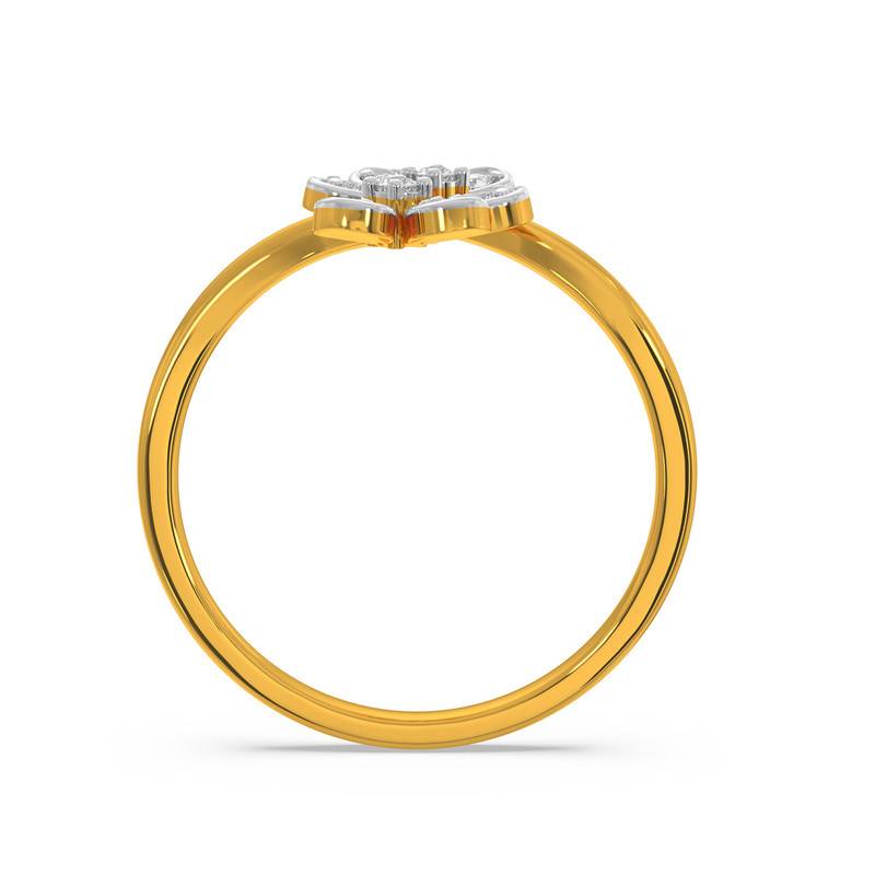Kisna 14K Yellow Si Diamond Gold Rings For Women | Floriated