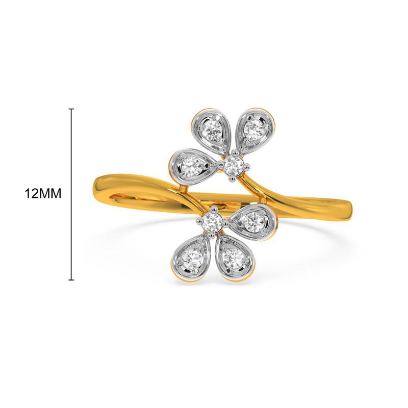 Kisna 14K Yellow Si Diamond Gold Rings For Women | Floriated