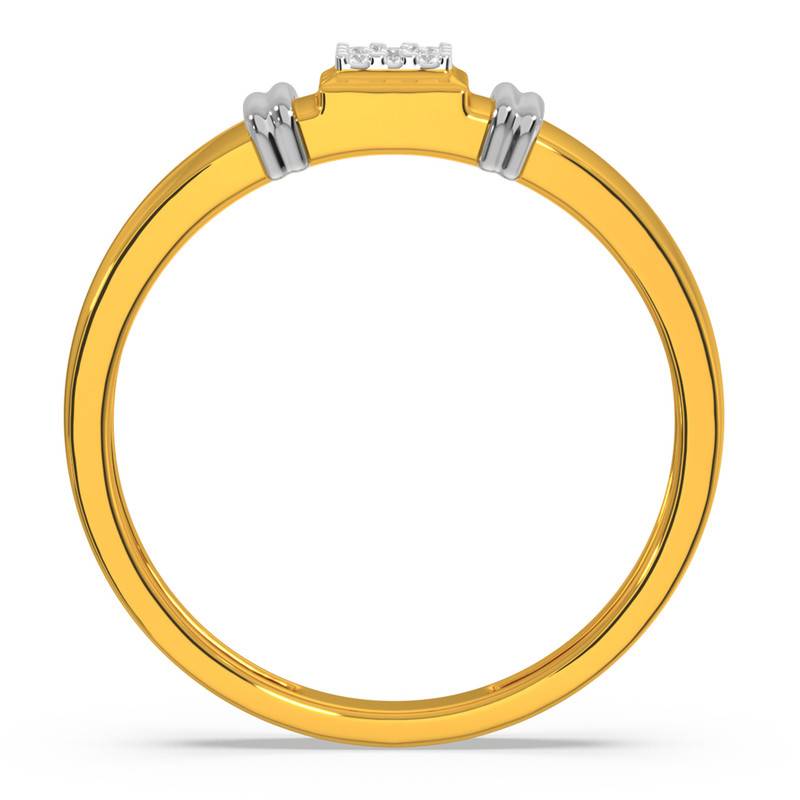 Kisna 14K Yellow Si Diamond Gold Rings For Men | Cushion Band For Men