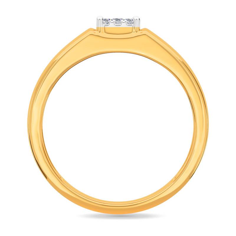 Kisna 14K Yellow Si Diamond Gold Rings For Men | Square Classic