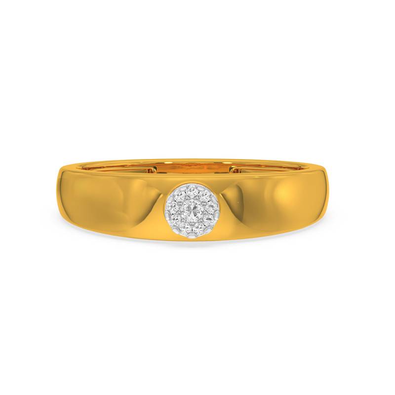 Kisna 14K Yellow Si Diamond Gold Rings For Men | Round Classic