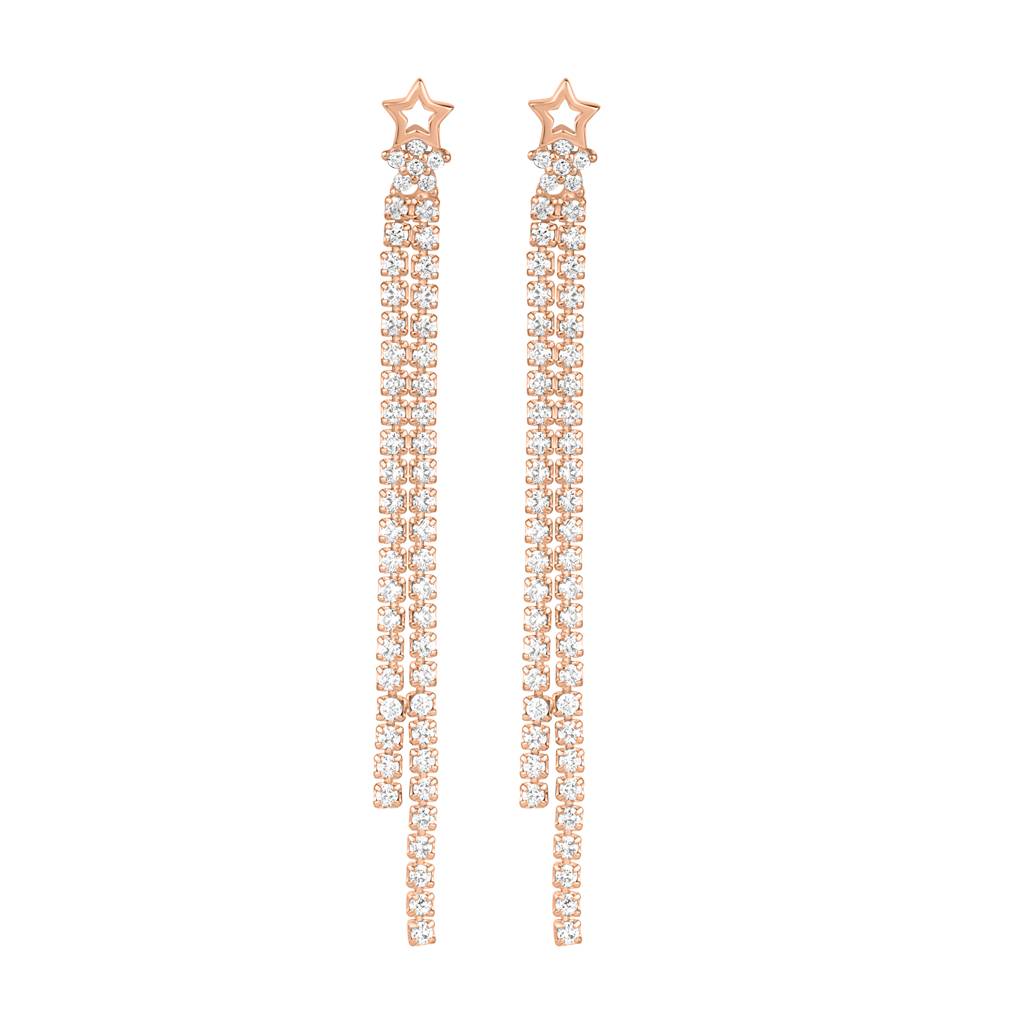 925 Pure Silver Rose Gold Earrings-Twp1051 : TWP1051