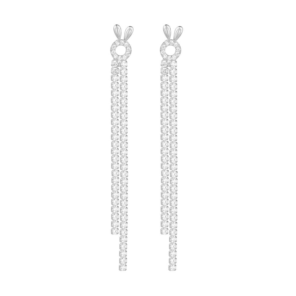 925 Sterling Silver Long Drop Earrings | Chain Drop Dangle Earrings : TWP1049
