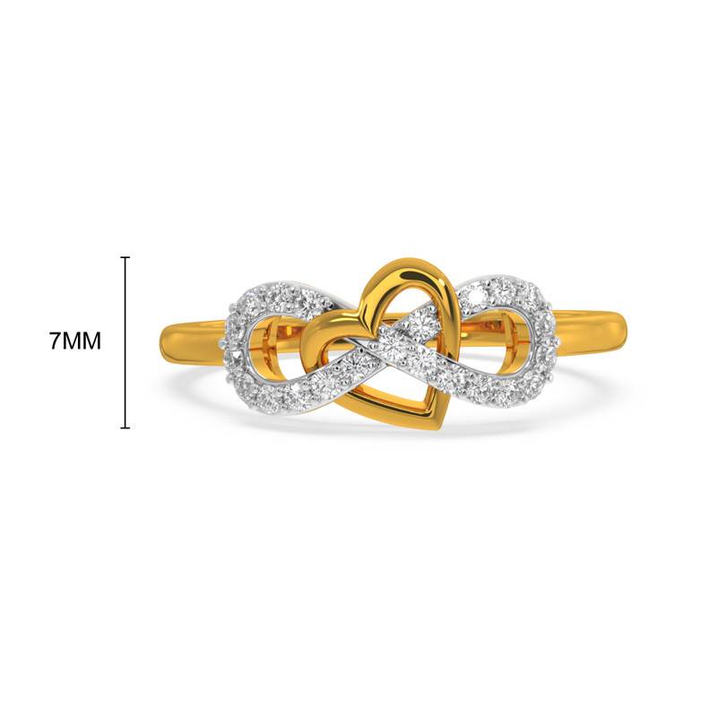 Kisna 14K Yellow Si Diamond Gold Rings For Women | Infinite Love