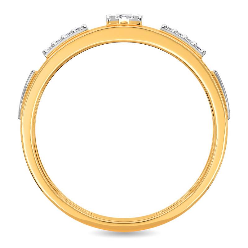 Kisna 14K Yellow Si Diamond Gold Rings For Men | Linear