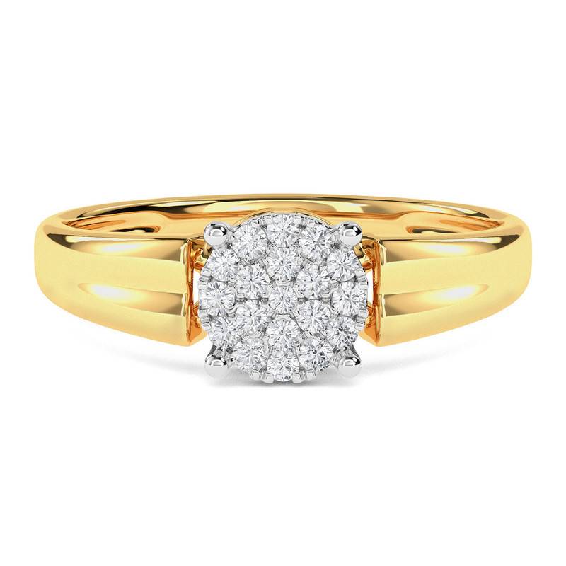Kisna 14K Yellow Si Diamond Gold Rings For Women | Radiating Imperial