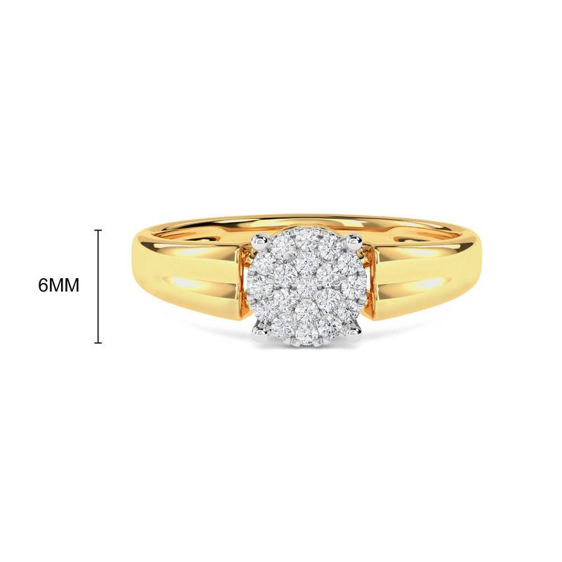 Kisna 14K Yellow Si Diamond Gold Rings For Women | Radiating Imperial