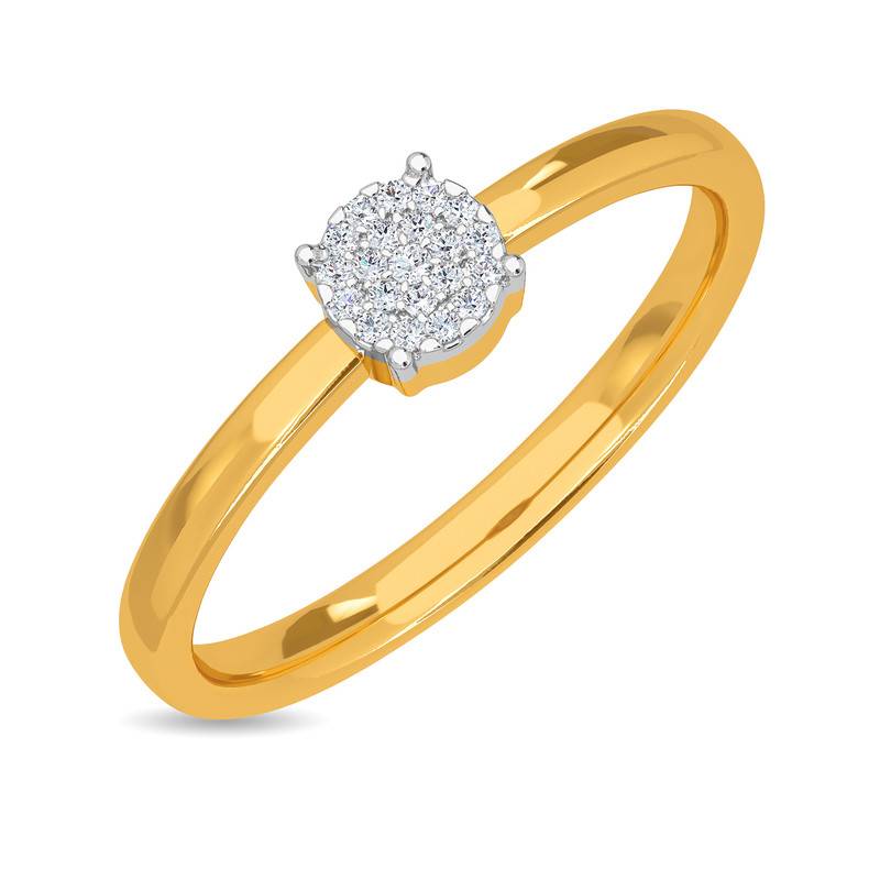 Kisna 14K Yellow Si Diamond Gold Rings For Women | Glitter Imperial
