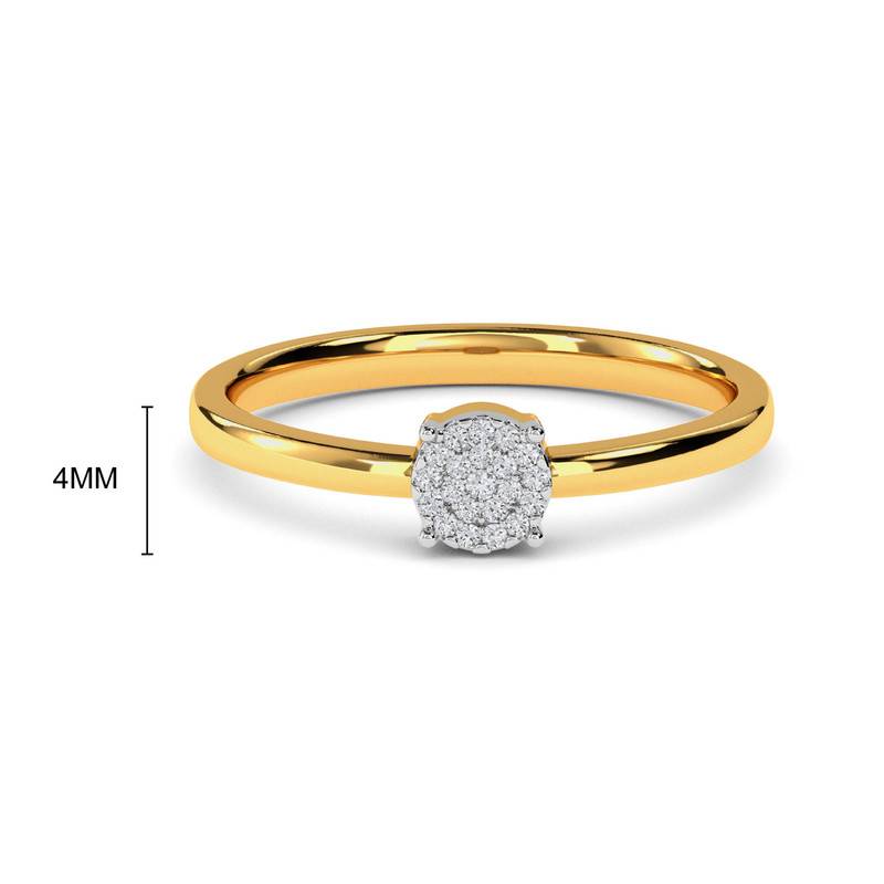 Kisna 14K Yellow Si Diamond Gold Rings For Women | Glitter Imperial