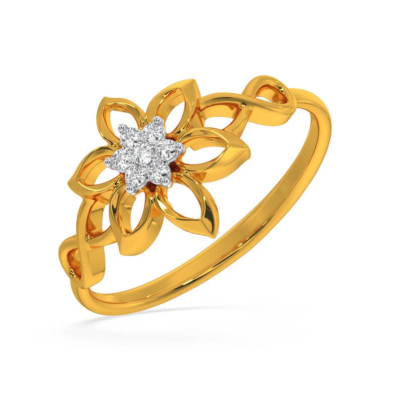 Kisna 14K Yellow Si Diamond Gold Rings For Women | Demi