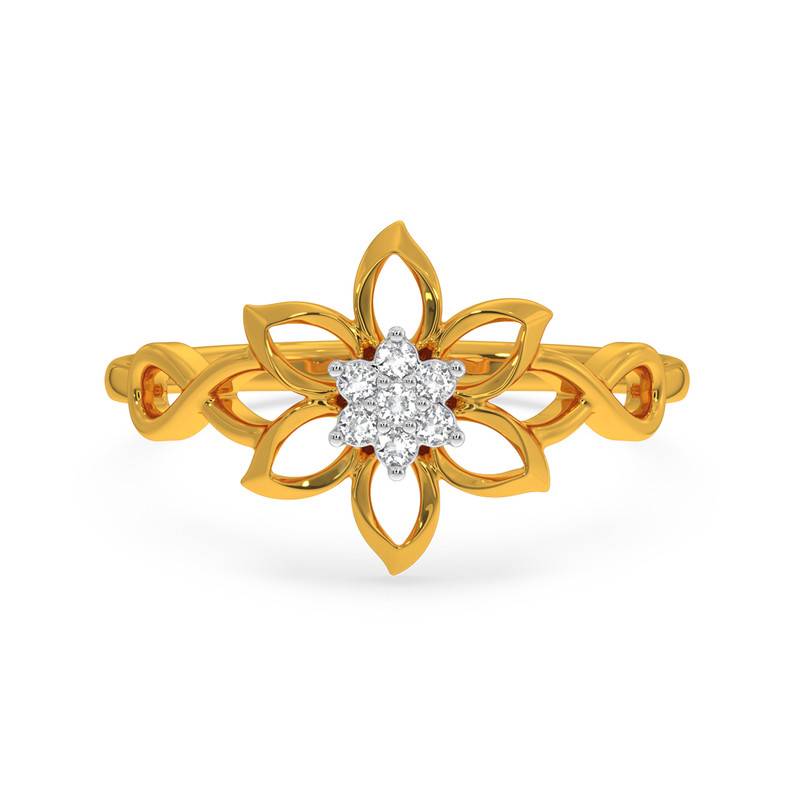 Kisna 14K Yellow Si Diamond Gold Rings For Women | Demi