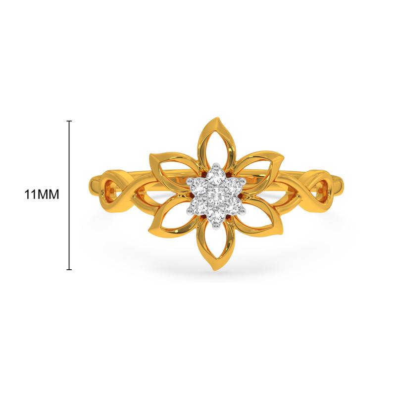 Kisna 14K Yellow Si Diamond Gold Rings For Women | Demi