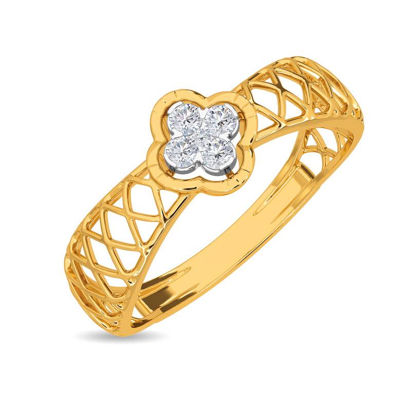 Kisna 14K Yellow Si Diamond Gold Rings For Women | Parise