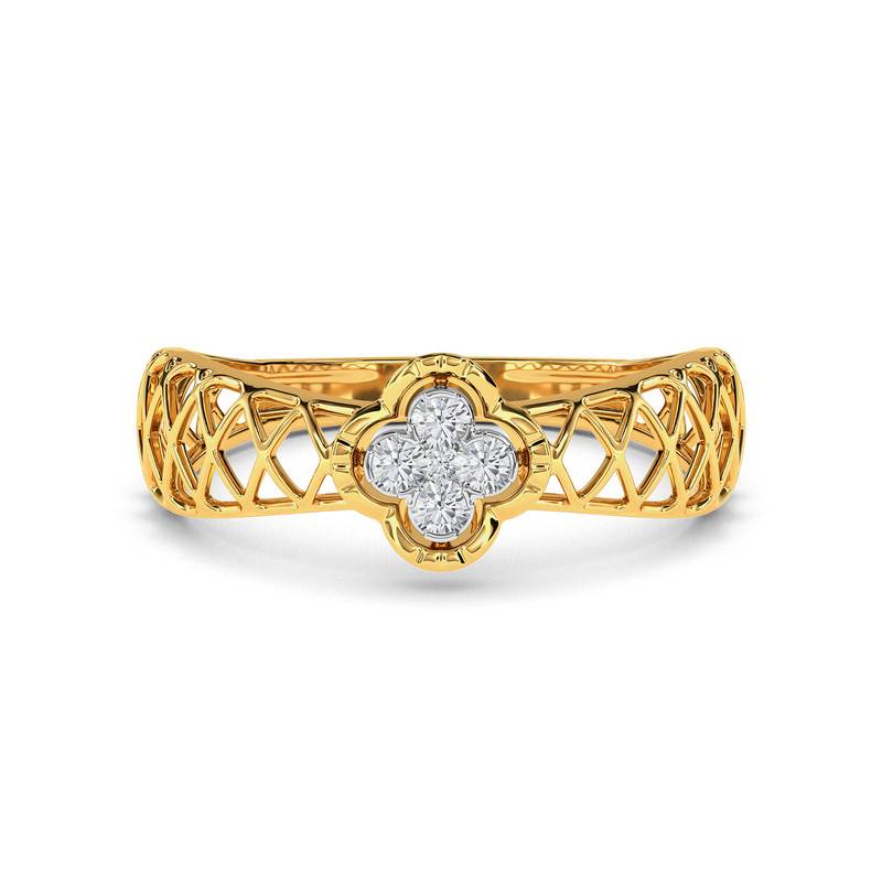 Kisna 14K Yellow Si Diamond Gold Rings For Women | Parise