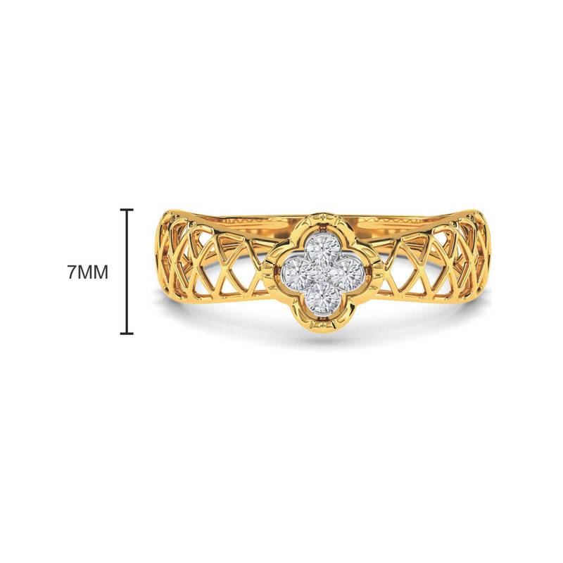 Kisna 14K Yellow Si Diamond Gold Rings For Women | Parise