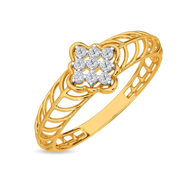 Kisna 14K Yellow Si Diamond Gold Rings For Women | Porscha