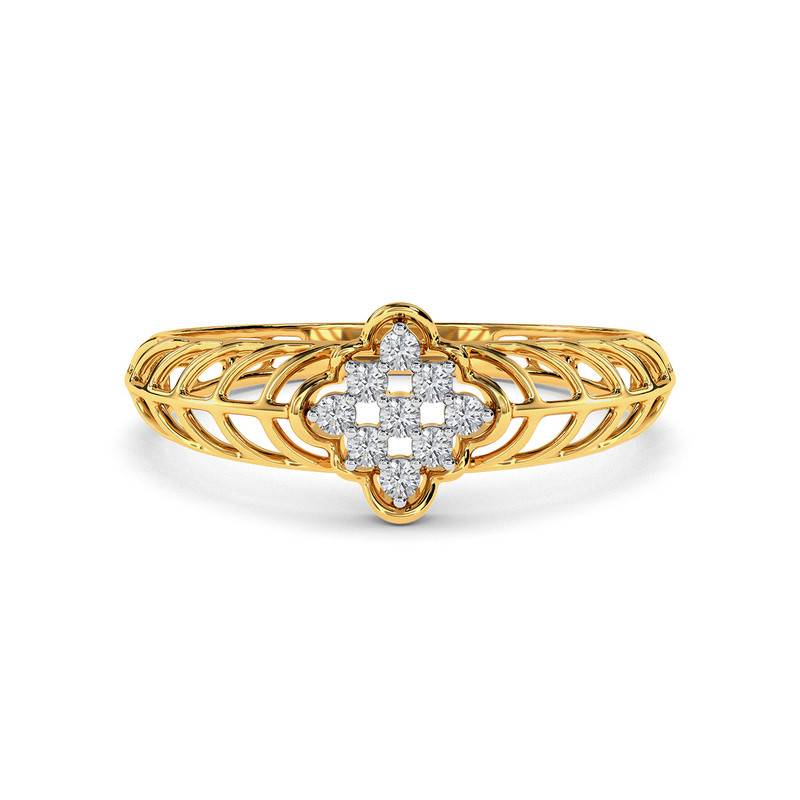 Kisna 14K Yellow Si Diamond Gold Rings For Women | Porscha