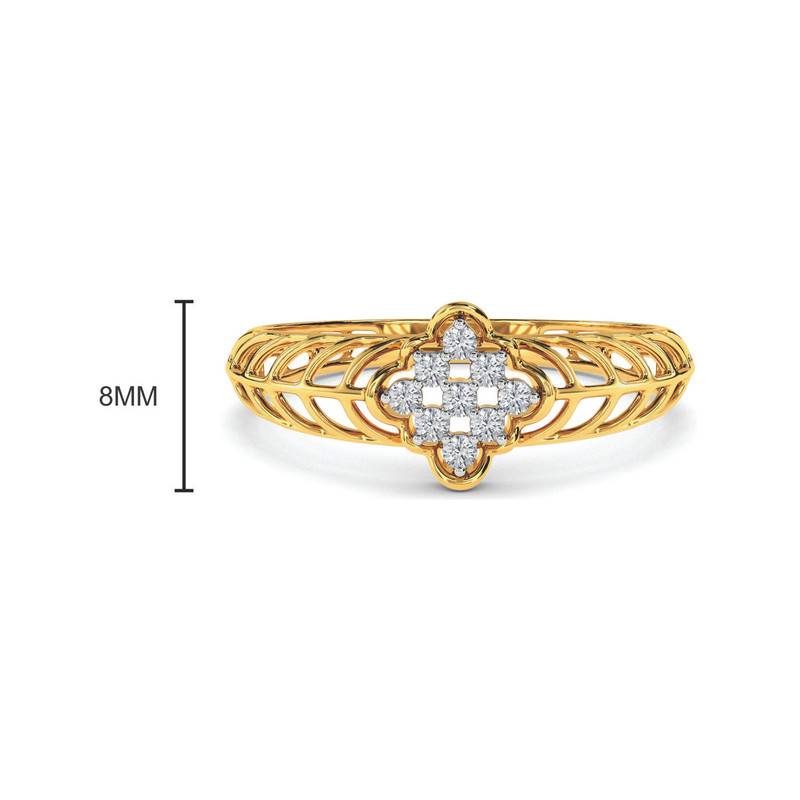 Kisna 14K Yellow Si Diamond Gold Rings For Women | Porscha