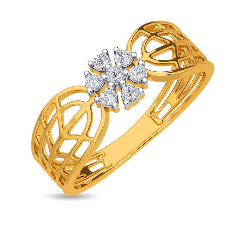 Kisna 14K Yellow Si Diamond Gold Rings For Women | Vaughn