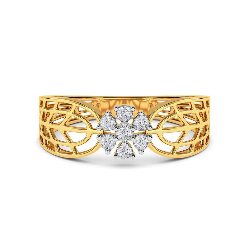 Kisna 14K Yellow Si Diamond Gold Rings For Women | Vaughn