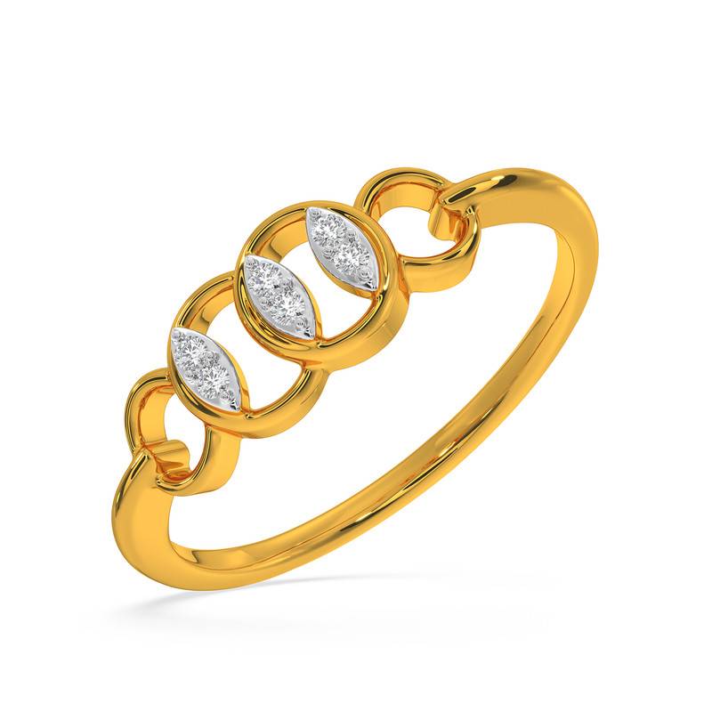 Kisna 14K Yellow Si Diamond Gold Rings For Women | Reyna