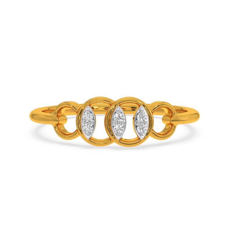 Kisna 14K Yellow Si Diamond Gold Rings For Women | Reyna