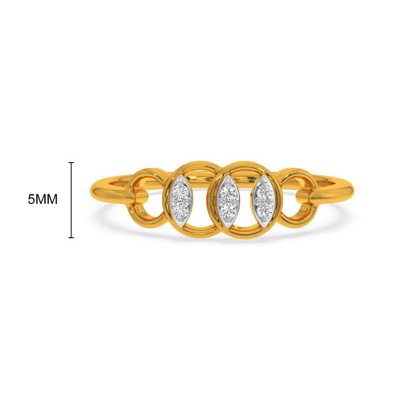 Kisna 14K Yellow Si Diamond Gold Rings For Women | Reyna