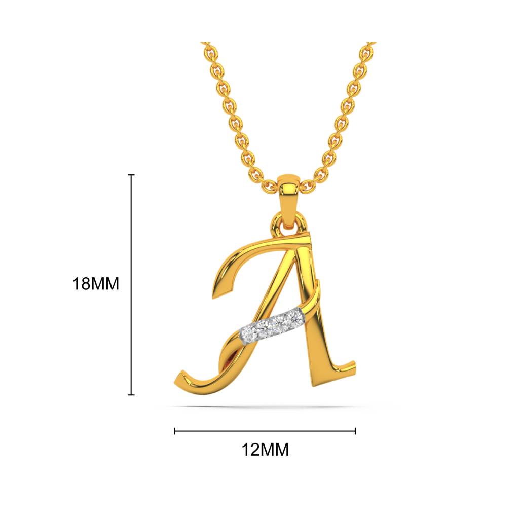 Kisna 14K Yellow Gold Alphabet Diamond Pendant : W20001