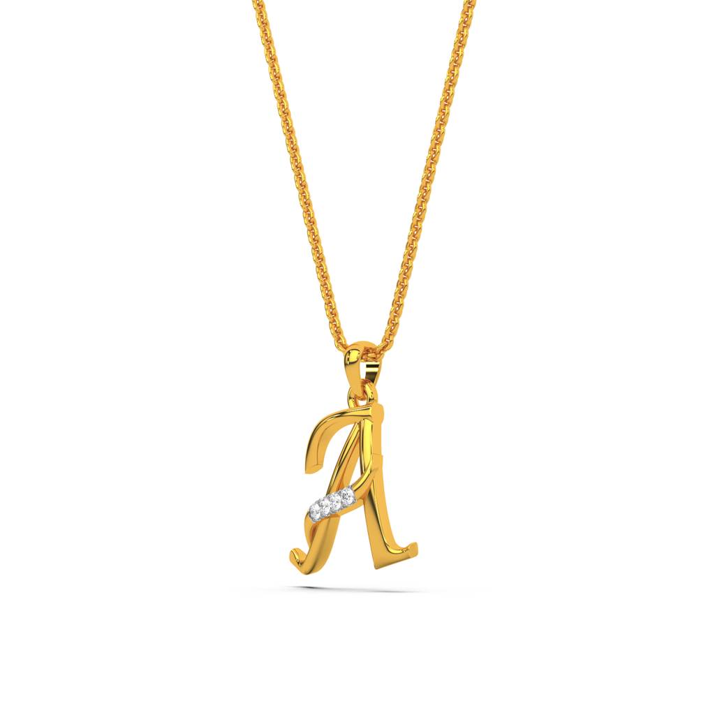 Kisna 14K Yellow Gold Alphabet Diamond Pendant : W20001