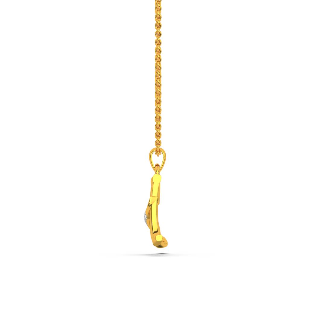 Kisna 14K Yellow Gold Alphabet Diamond Pendant : W20001