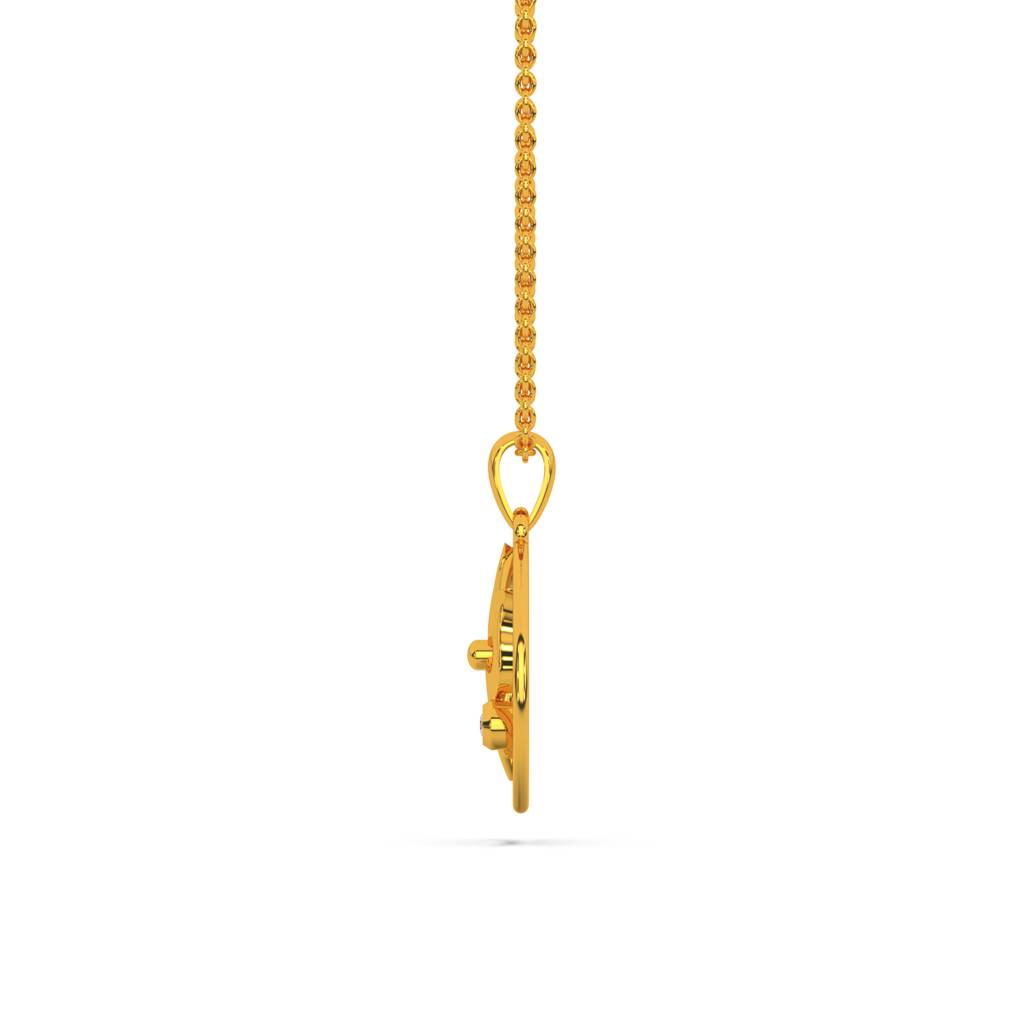 Kisna 14K Yellow Gold Shiva Trishul Diamond Pendant : W20040