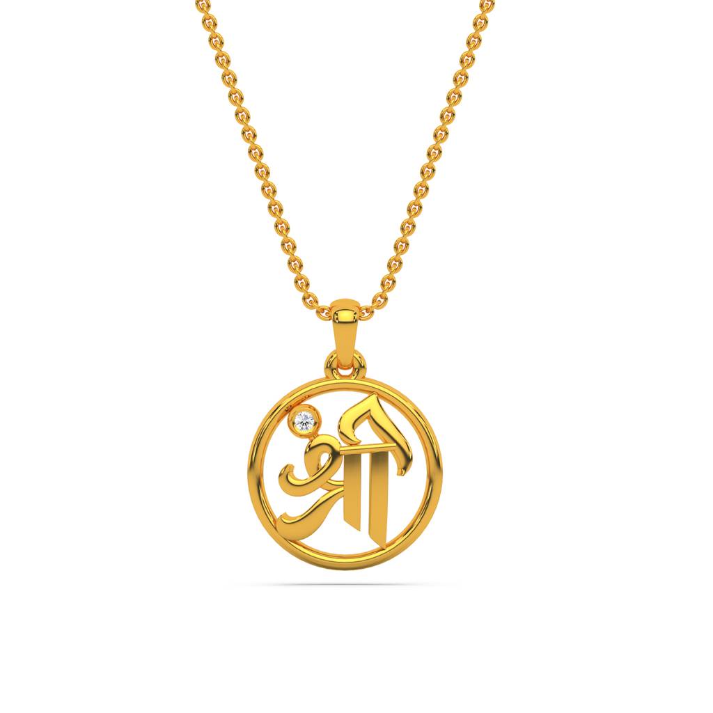 Kisna 14K Yellow Gold Shree Pendant Diamond Pendant Kisna 14K