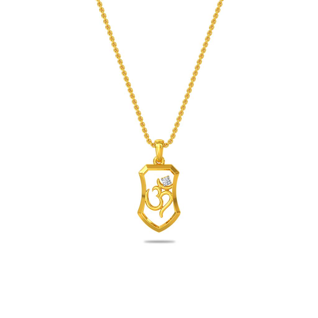 Kisna 14K Yellow Gold Omkar Diamond Pendant Kisna 14K Yellow