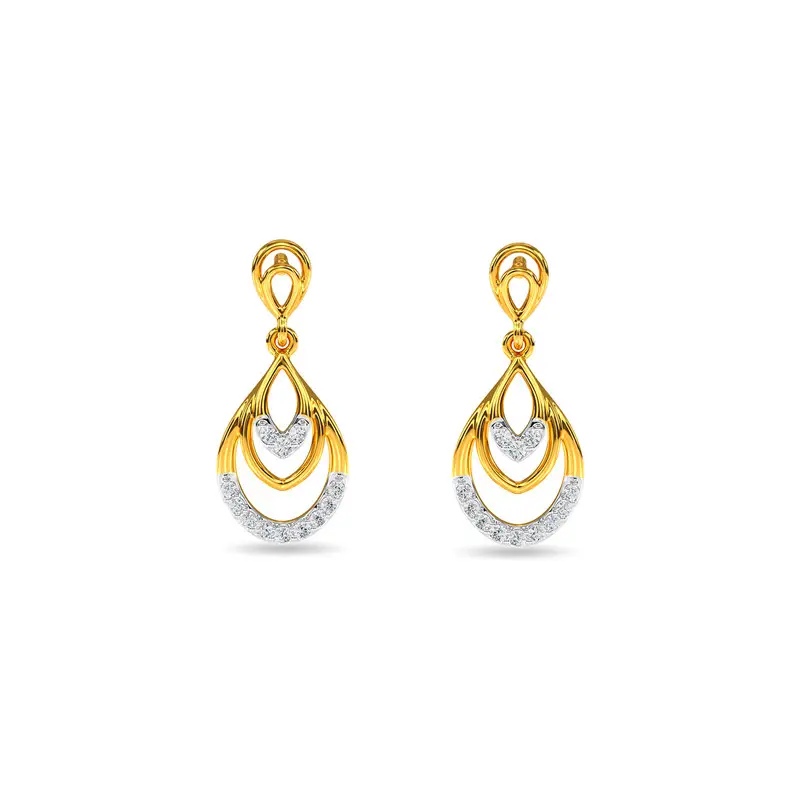 Kisna 14K Yellow Si Diamond Gold Earrings For Women Sydney Kisna