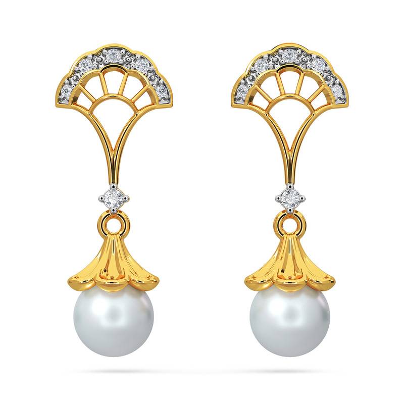 Kisna 14K Yellow Si Diamond Gold Earrings For Women | Karin