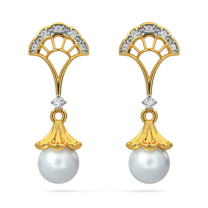 Kisna 14K Yellow Si Diamond Gold Earrings For Women Karin Kisna 14K