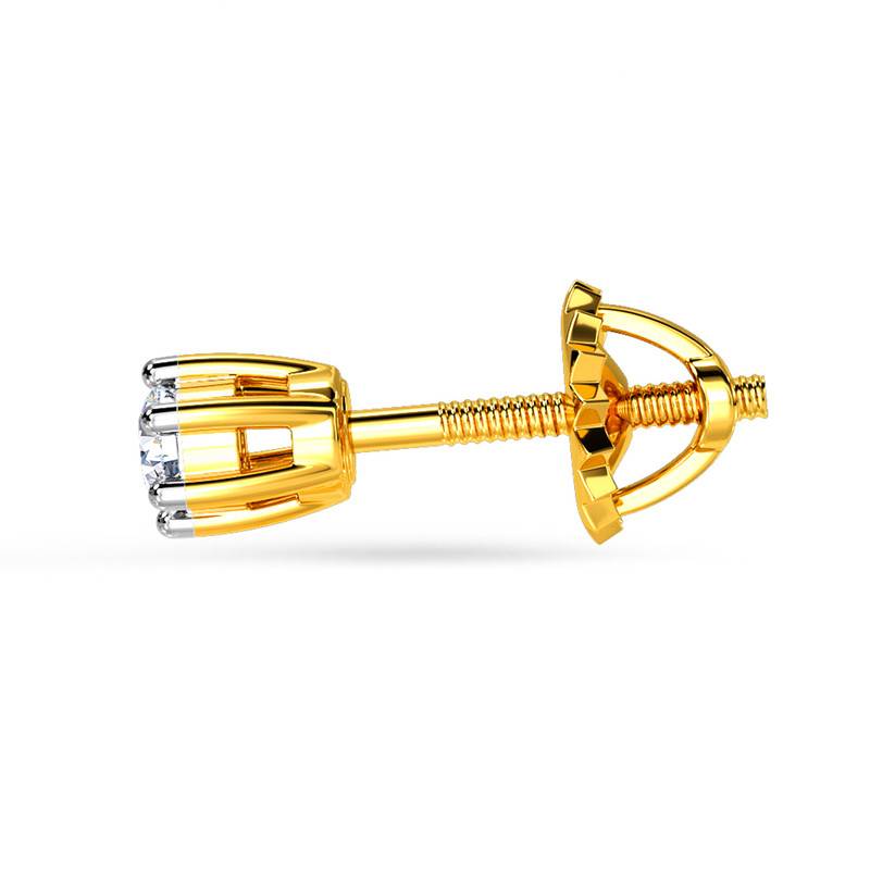 Kisna 14K Yellow Si Diamond Gold Earrings For Men | Jacole