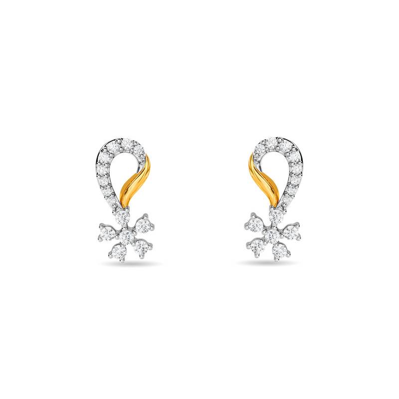 Kisna 14K Yellow Si Diamond Gold Earrings For Women | Marika